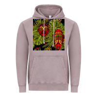 Vintage Zinc african masks and monstera leaf seamless pattern Vintage Hoodie - BundleAndBundleShop