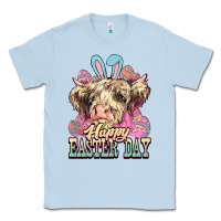 Dusty Blue Happy Easter Day cow Classic Tee - HowdyJamesFarm