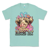 Seafoam Happy Easter Day cow Classic Tee - HowdyJamesFarm