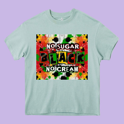 No Sugar No Cream Black Tumbler Heavy Core Tee Designed By Cowgirlartshop