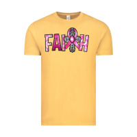 Vintage Mustard horseshoe with roses and cross Vintage Tee - RanaPortraitStore