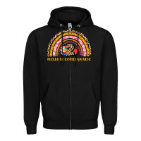 Black back to school rainbow hello second grade Zipper Hoodie - AdoDesignShop