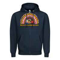 Navy back to school rainbow hello second grade Zipper Hoodie - AdoDesignShop