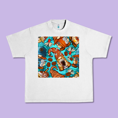 Coffee And Barista Gnomes With Glitter Seamless Pattern Bbs Urban Heavy Tee Designed By Bundleandbundleshop