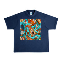 Navy coffee and barista gnomes with glitter seamless pattern bbs Urban Heavy Tee - BundleAndBundleShop