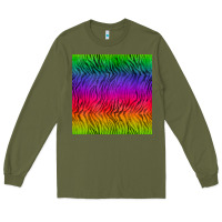 Army Green colorful tiger seamless pattern Long Sleeve Tee - BundleAndBundleShop