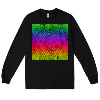 Black colorful tiger seamless pattern Long Sleeve Tee - BundleAndBundleShop