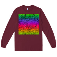 Burgundy colorful tiger seamless pattern Long Sleeve Tee - BundleAndBundleShop