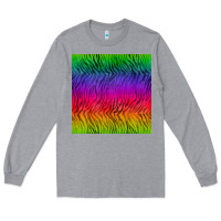Heather Grey colorful tiger seamless pattern Long Sleeve Tee - BundleAndBundleShop