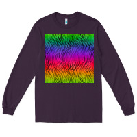 Plum colorful tiger seamless pattern Long Sleeve Tee - BundleAndBundleShop