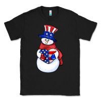 Black Patriotic snowman 4th of july Classic Tee - HowdyJamesFarm