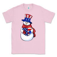 Bubblegum Pink Patriotic snowman 4th of july Classic Tee - HowdyJamesFarm