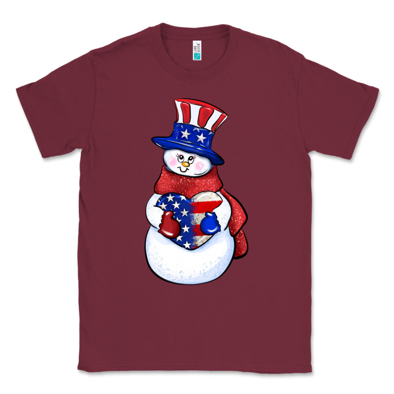 Patriotic Snowman 4th Of July Classic Tee by HowdyJamesFarm | Teevron