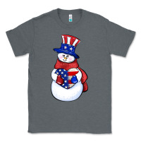 Charcoal Heather Patriotic snowman 4th of july Classic Tee - HowdyJamesFarm
