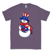 Lavender Patriotic snowman 4th of july Classic Tee - HowdyJamesFarm