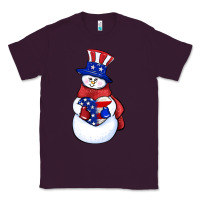 Plum Patriotic snowman 4th of july Classic Tee - HowdyJamesFarm