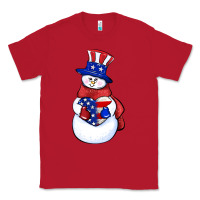 Red Patriotic snowman 4th of july Classic Tee - HowdyJamesFarm