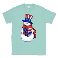 Seafoam Patriotic snowman 4th of july Classic Tee - HowdyJamesFarm