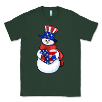 Sports Green Patriotic snowman 4th of july Classic Tee - HowdyJamesFarm