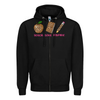 Black teach love inspire leopard Zipper Hoodie - AdoDesignShop