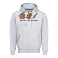 Heather Grey teach love inspire leopard Zipper Hoodie - AdoDesignShop