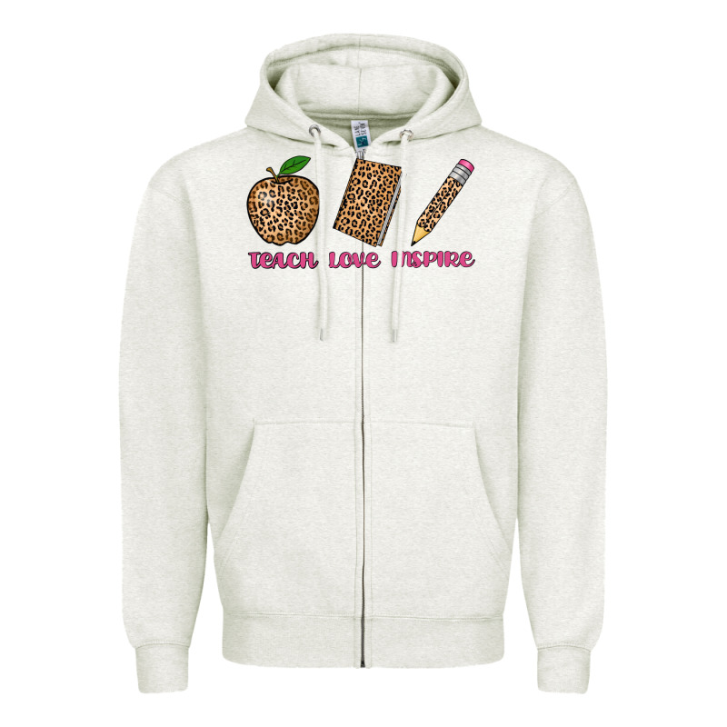 Teach Love Inspire Leopard Zipper Hoodie by AdoDesignShop | Teevron