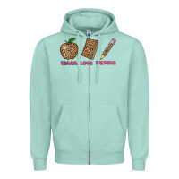 Seafoam teach love inspire leopard Zipper Hoodie - AdoDesignShop