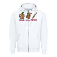 White teach love inspire leopard Zipper Hoodie - AdoDesignShop
