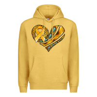 Antique Gold childhood cancer awareness heart Premium Hoodie - Jasminsmagicworld