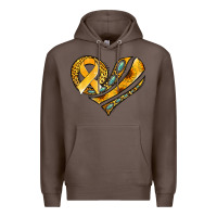 Coffee childhood cancer awareness heart Premium Hoodie - Jasminsmagicworld