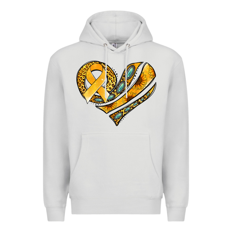 Childhood Cancer Awareness Heart Premium Hoodie by Jasminsmagicworld | Teevron