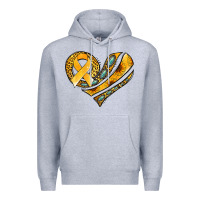 Heather Grey childhood cancer awareness heart Premium Hoodie - Jasminsmagicworld