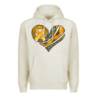 Oatmeal Heather childhood cancer awareness heart Premium Hoodie - Jasminsmagicworld