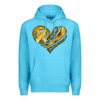 Ocean Blue childhood cancer awareness heart Premium Hoodie - Jasminsmagicworld