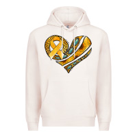 Pale Pink childhood cancer awareness heart Premium Hoodie - Jasminsmagicworld