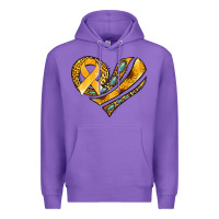 Purple childhood cancer awareness heart Premium Hoodie - Jasminsmagicworld