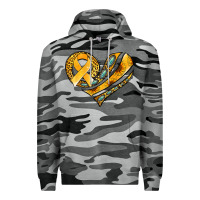 Slate Camo childhood cancer awareness heart Premium Hoodie - Jasminsmagicworld