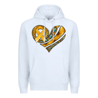 White childhood cancer awareness heart Premium Hoodie - Jasminsmagicworld