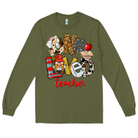 Army Green One Loved Teacher Long Sleeve Tee - FaDigitalArtStudio