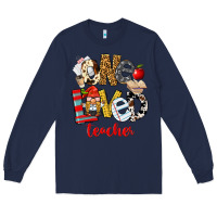 Navy One Loved Teacher Long Sleeve Tee - FaDigitalArtStudio