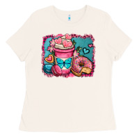 Bone valentines day coffee cup and sweets Ladies Tee - OliviaCreatesArt