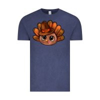 Vintage Denim turkey and leopard pattern and thanksgiving hat bbs Vintage Tee - BundleAndBundleShop
