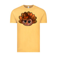 Vintage Mustard turkey and leopard pattern and thanksgiving hat bbs Vintage Tee - BundleAndBundleShop