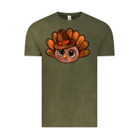 Vintage Olive turkey and leopard pattern and thanksgiving hat bbs Vintage Tee - BundleAndBundleShop