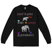 Black Just A Girl Who Loves Elephants Long Sleeve Tee - Bettercallsaul