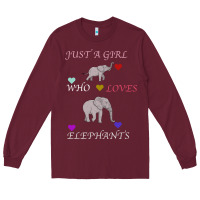 Burgundy Just A Girl Who Loves Elephants Long Sleeve Tee - Bettercallsaul
