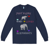 Navy Just A Girl Who Loves Elephants Long Sleeve Tee - Bettercallsaul
