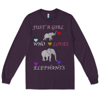 Plum Just A Girl Who Loves Elephants Long Sleeve Tee - Bettercallsaul
