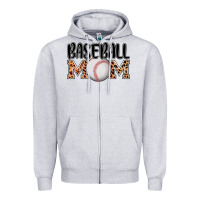 Heather Grey baseball mom Zipper Hoodie - AdoDesignShop