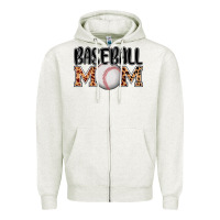 Oatmeal Heather baseball mom Zipper Hoodie - AdoDesignShop
